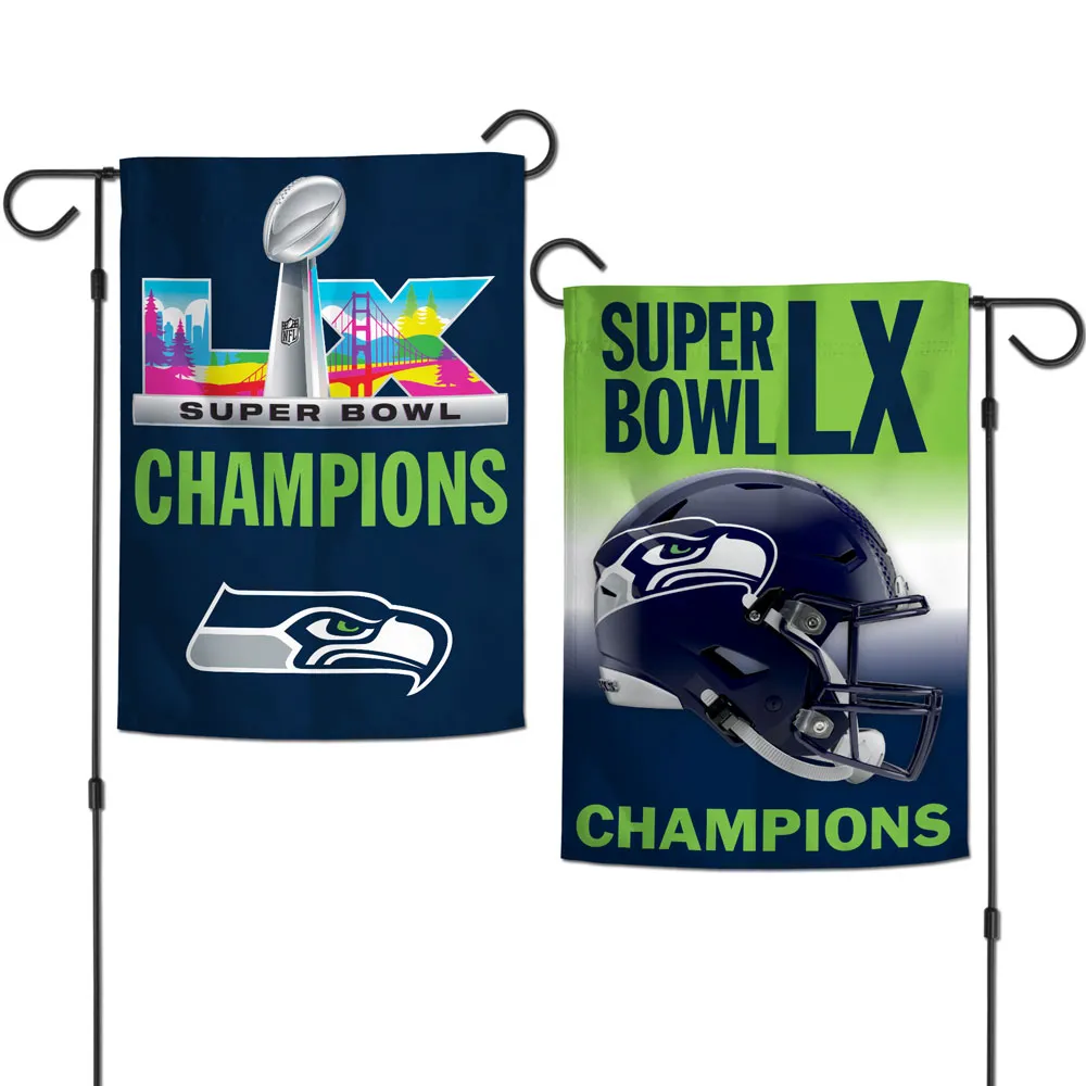 SEATTLE SEAHAWKS SUPER BOWL LX CHAMPIONS 2-SIDED 12.5" X18" GARDEN FLAG