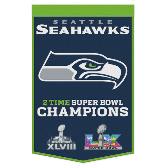 SEATTLE SEAHAWKS SUPER BOWL LX CHAMPIONS 24" X 38" WOOL BANNER