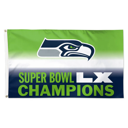 SEATTLE SEAHAWKS SUPER BOWL LX CHAMPIONS 3' X 5' DELUXE FLAG