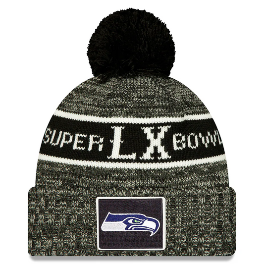 SEATTLE SEAHAWKS SUPER BOWL LX CUFFED KNIT WITH POM