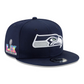 SEATTLE SEAHAWKS SUPER BOWL LX SIDE PATCH 9FIFTY SNAPBACK HAT- NAVY