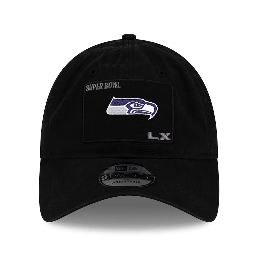 SEATTLE SEAHAWKS SUPER BOWL LX PARTICIPATION 9TWENTY ADJUSTABLE HAT - BLACK