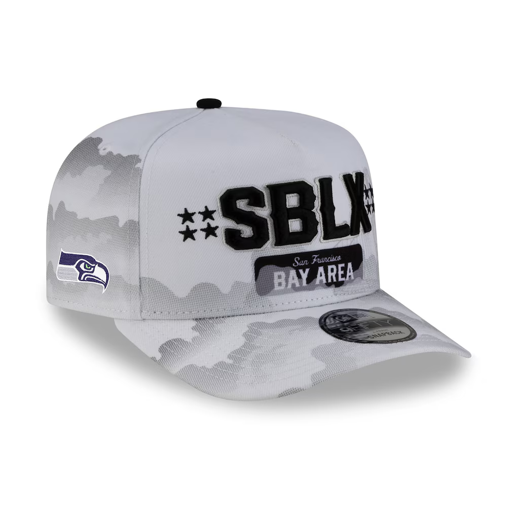 SEATTLE SEAHAWKS SUPER BOWL LX TARMAC 9FIFTY A-FRAME SNAPBACK HAT - GRAY