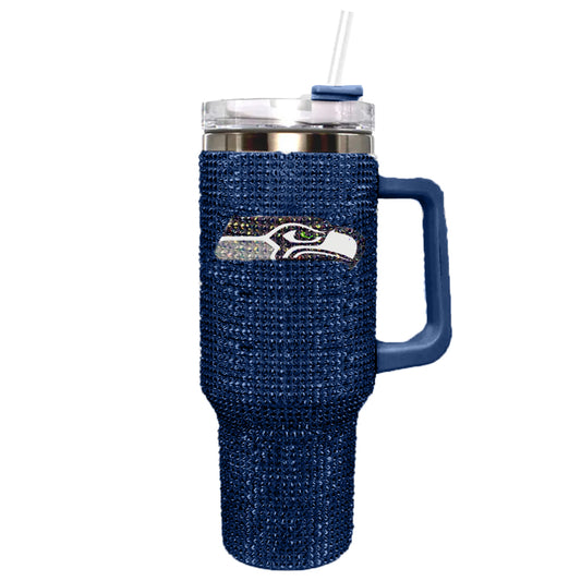 SEATTLE SEAHAWKS THE MEMORY COMPANY 40 OZ BLING COLOSSAL TUMBLER - BLUE