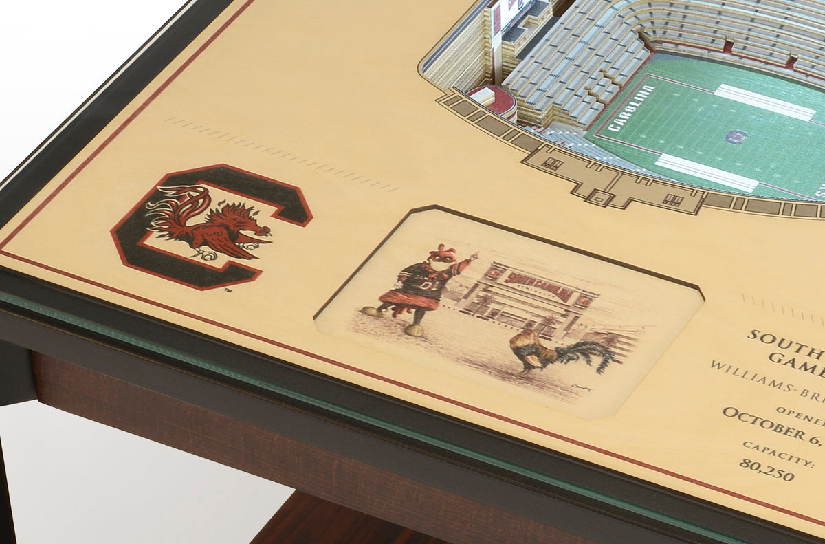 SOUTH CAROLINA GAME COCKS 25 LAYER 3D STADIUM LIGHTED END TABLE