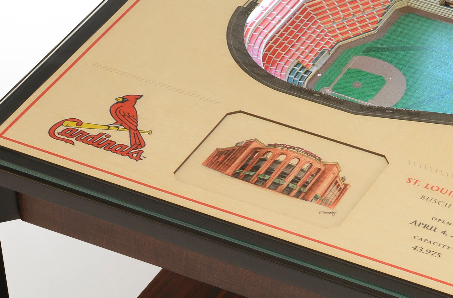 ST.LOUIS CARDINALS 25 LAYER 3D STADIUM LIGHTED END TABLE
