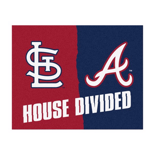 ST.LOUIS CARDINALS / ATLANTA BRAVES HOUSE DIVIDED 34" X 42.5" MAT