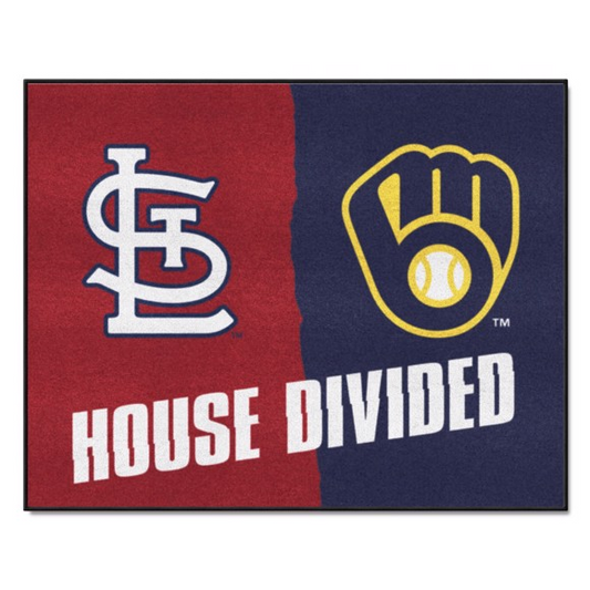 ST.LOUIS CARDINALS / MILWAUKEE BREWERS HOUSE DIVIDED 34" X 42.5" MAT