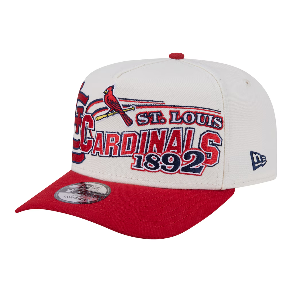 ST.LOUIS CARDINALS NEW ERA CLASSIC 9FIFTY A-FRAME SNAPBACK HAT - CHROME WHITE/RED