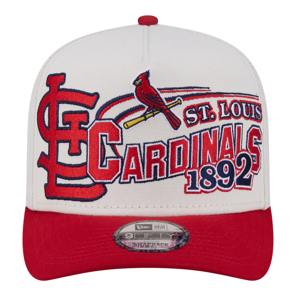 ST.LOUIS CARDINALS NEW ERA CLASSIC 9FIFTY A-FRAME SNAPBACK HAT - CHROME WHITE/RED