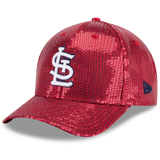 ST.LOUIS CARDINALS WOMEN'S SEQUIN 9FORTY M-CROWN SNAPBACK HAT - RED