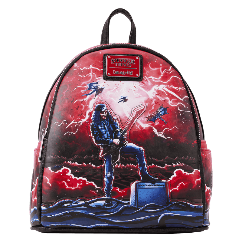 STRANGER THINGS EDDIE MUNSON TRIBUTE GLOW LOUNGEFLY MINI BACKPACK