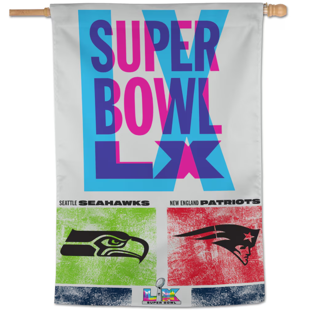 SUPER BOWL LX DUELING 1-SIDED 28" X 40" VERTICAL FLAG