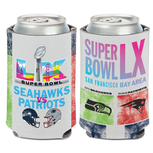 SUPER BOWL LX DUELING 12 OZ CAN COOLER