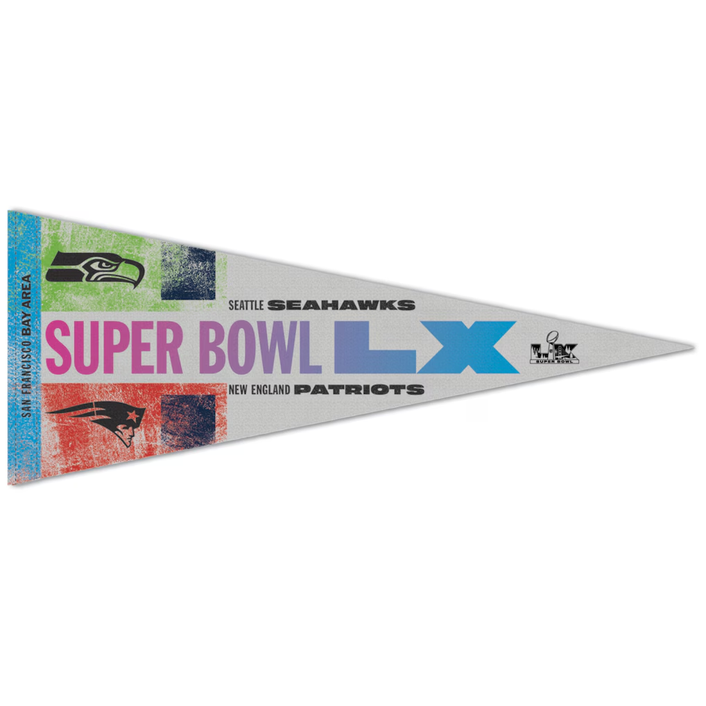 SUPER BOWL LX DUELING 12" X 30" PREMIUM PENNANT