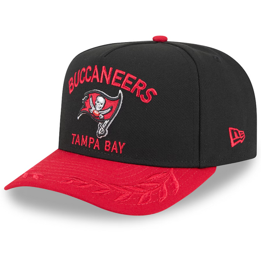 TAMPA BAY BUCCANEERS 2025 NFL DRAFT 9FIFTY A-FRAME SNAPBACK HAT - BLACK/RED