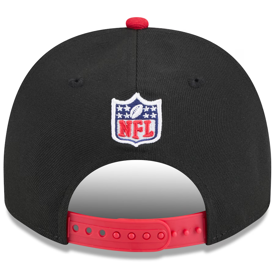 TAMPA BAY BUCCANEERS 2025 NFL DRAFT 9FIFTY A-FRAME SNAPBACK HAT - BLACK/RED