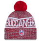 TAMPA BAY BUCCANEERS 2025 NFL SIDELINE COLD WEATHER CUFFED KNIT WITH POM - RED