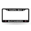 TAMPA BAY BUCCANEERS BLACK CHROME METAL LICENSE PLATE FRAME