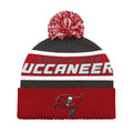 TAMPA BAY BUCCANEERS MEN'S STARTER LEGACY CUFFED KNIT WITH POM - GRAY/RED