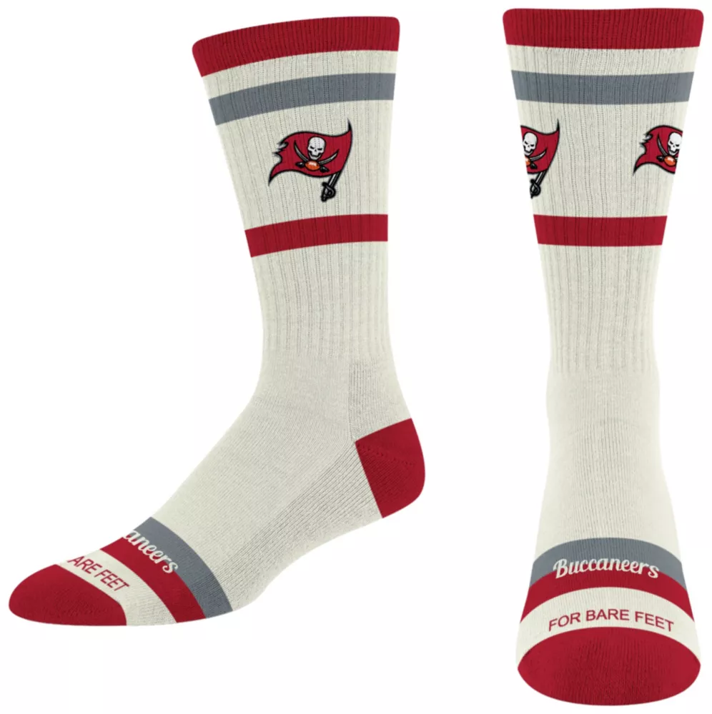 TAMPA BAY BUCCANEERS MEN'S STRIPED FAME SOCKS - CREAM