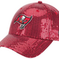 TAMPA BAY BUCCANEERS WOMEN'S SEQUIN 9FORTY ADJUSTABLE HAT - RED
