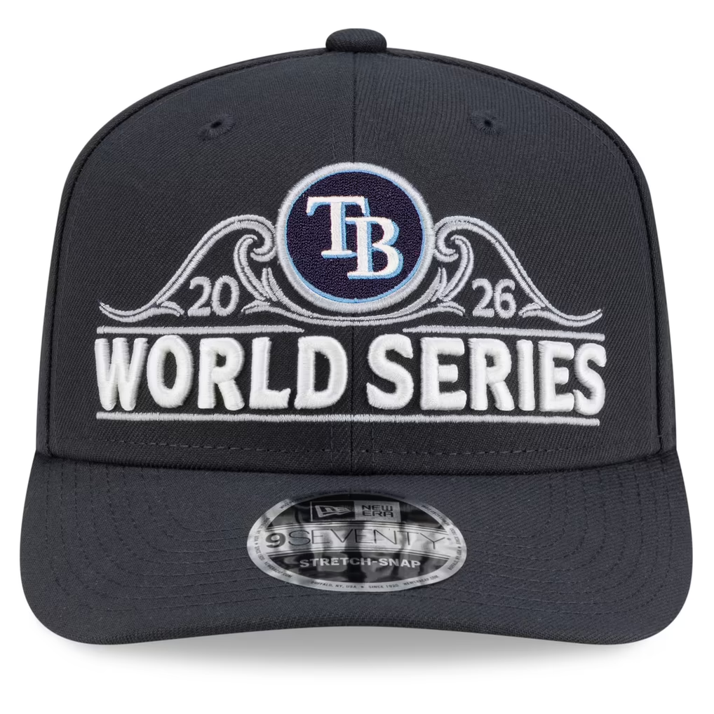 TAMPA BAY RAYS 2026 ALCS CHAMPIONS LOCKER ROOM 9SEVENTY STRETCH-SNAPBACK HAT - CHARCOAL