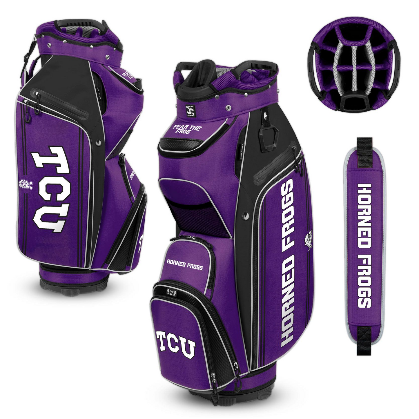 TCU HORNED FROGS TEAM EFFORT BUCKET III COOLER CART GOLF BAG