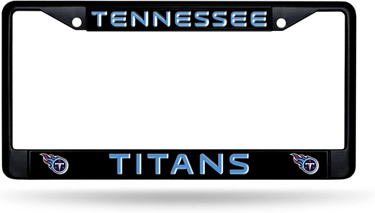 TENNESSEE TITANS BLACK CHROME METAL LICENSE PLATE FRAME