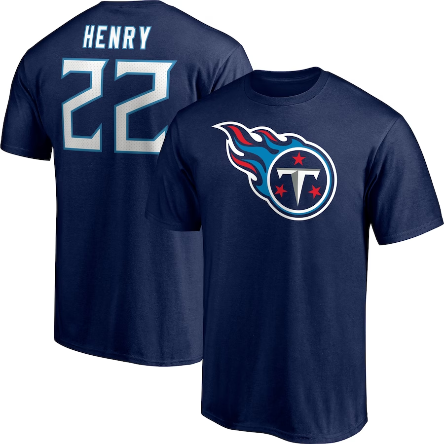 TENNESSEE TITANS DERRICK HENRY MEN'S PLAYER ICON NAME & NUMBER T-SHIRT