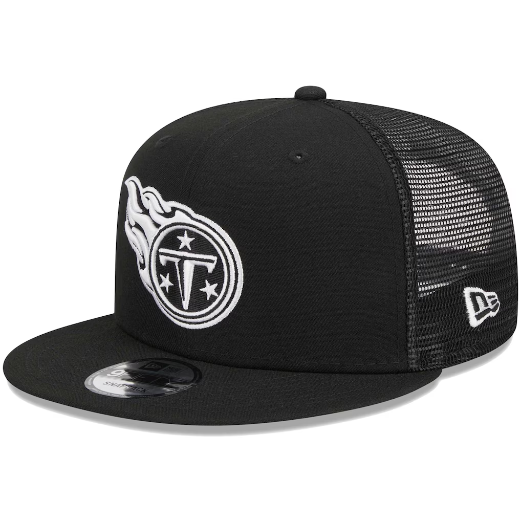TENNESSEE TITANS EVERGREEN TRUCKER 9FIFTY SNAPBACK HAT - BLACK/WHITE