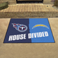 TENNESSEE TITANS / LOS ANGELES CHARGERS HOUSE DIVIDED 34" X 42.5" MAT