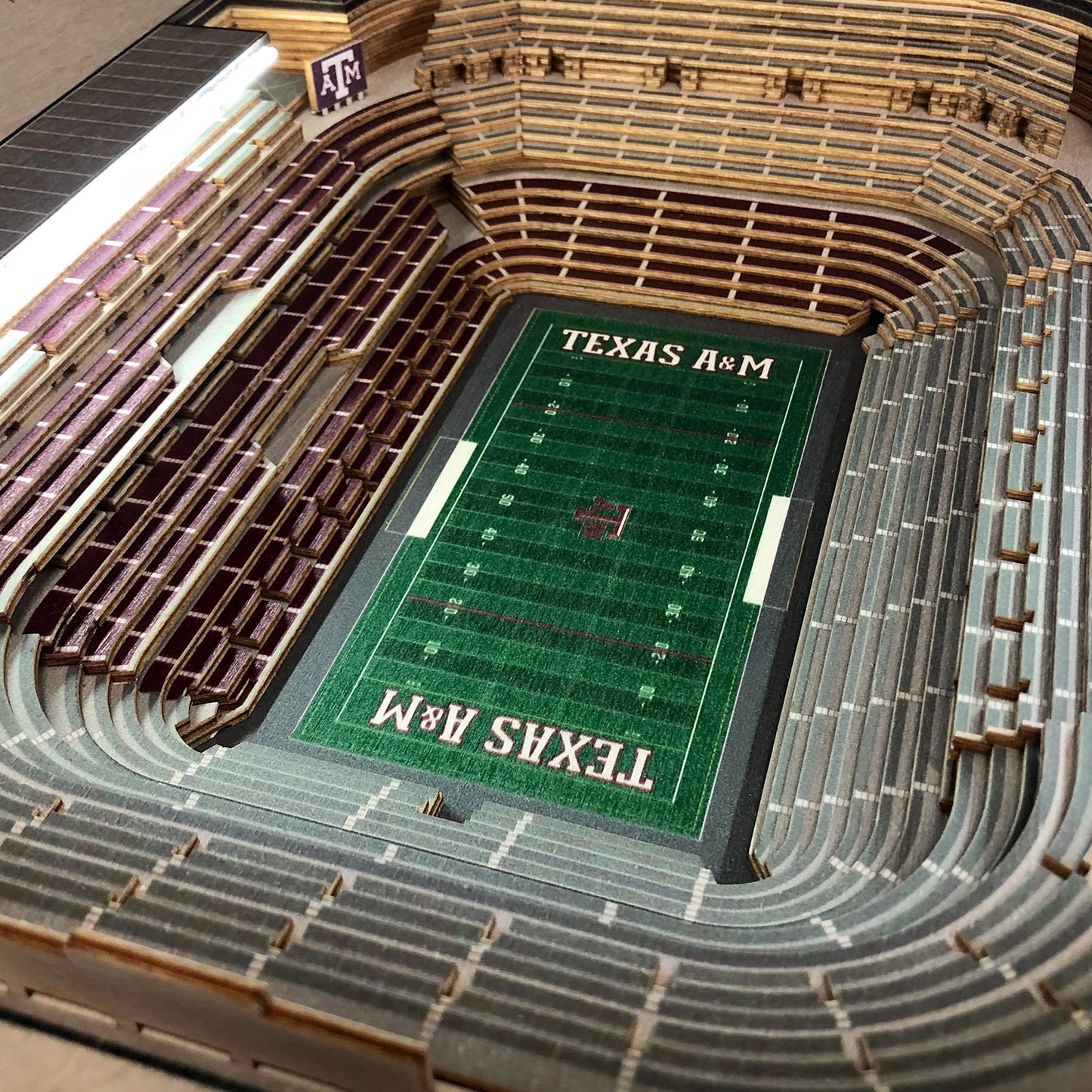 TEXAS A&M AGGIES 25 LAYER 3D STADIUM LIGHTED END TABLE