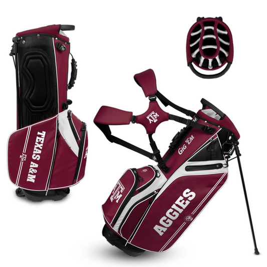 TEXAS A&M AGGIES TEAM EFFORT CADDIE CARRY HYBRID GOLF BAG