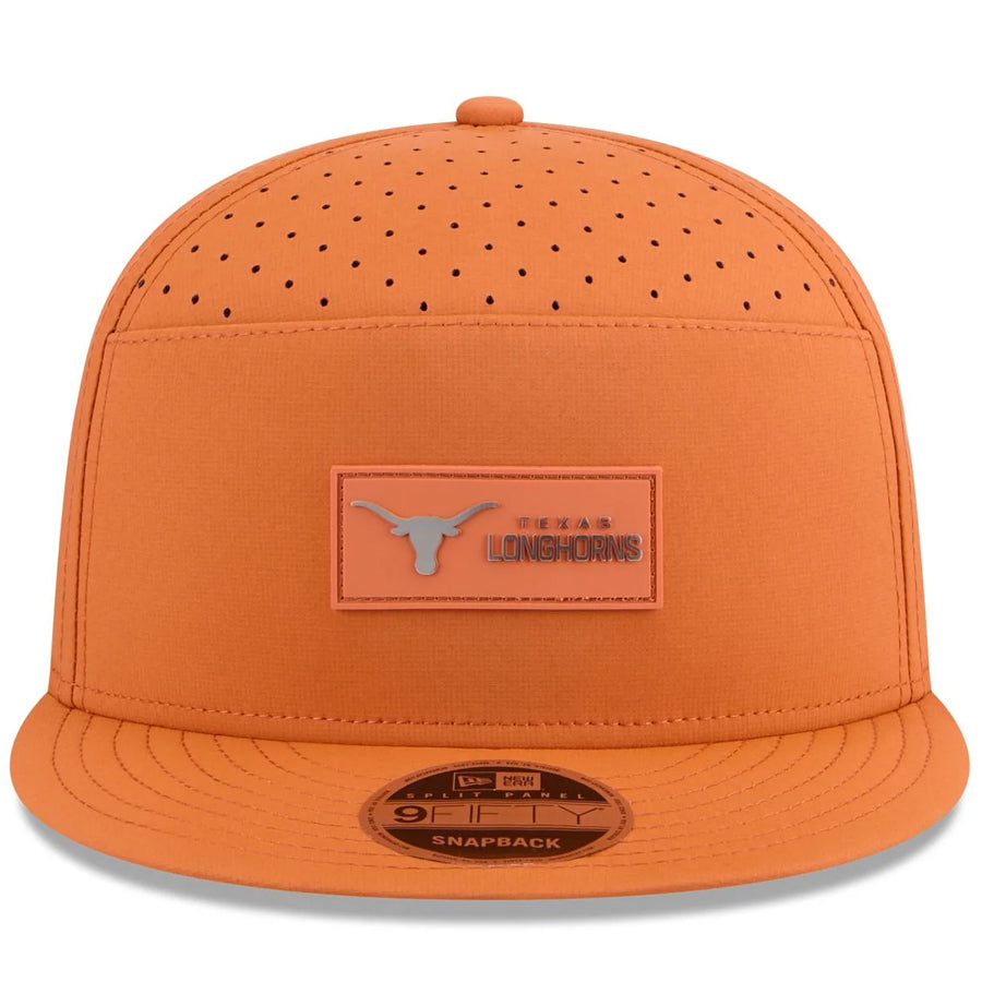 TEXAS LONGHORNS 2025 SIDELINE SPLIT PANEL 9FIFTY SNAPBACK HAT - BURNT ORANGE