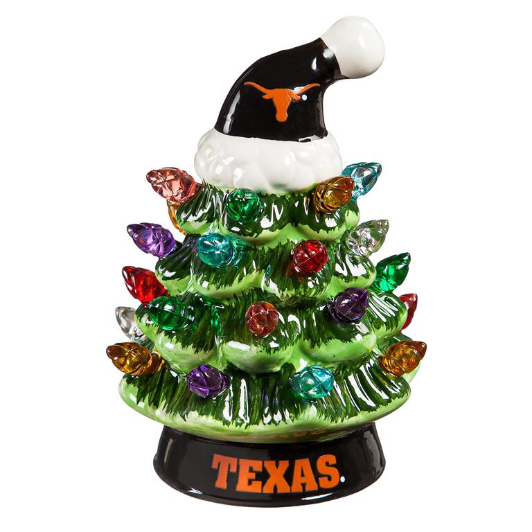 TEXAS LONGHORNS 4" MINI LED TABLETOP CHRISTMAS TREE