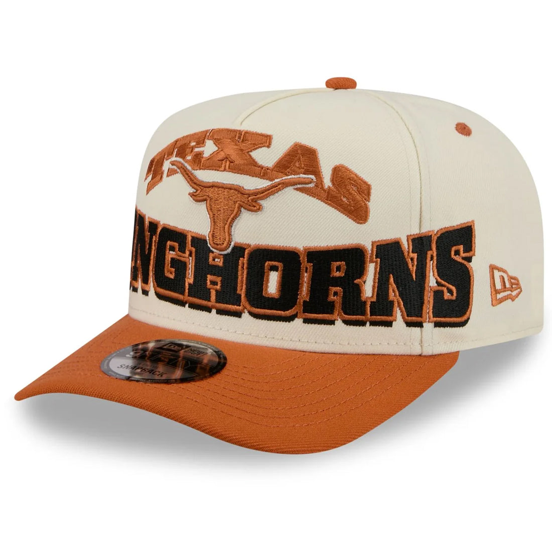 TEXAS LONGHORNS MARCH MADNESS 9FIFTY A-FRAME SNAPBACK HAT - CHROME WHITE/BURNT ORANGE