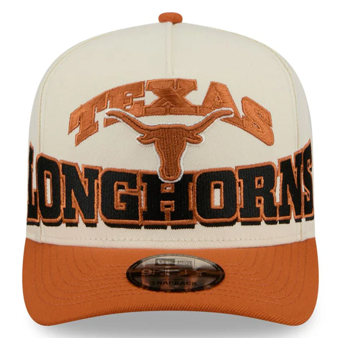 TEXAS LONGHORNS MARCH MADNESS 9FIFTY A-FRAME SNAPBACK HAT - CHROME WHITE/BURNT ORANGE