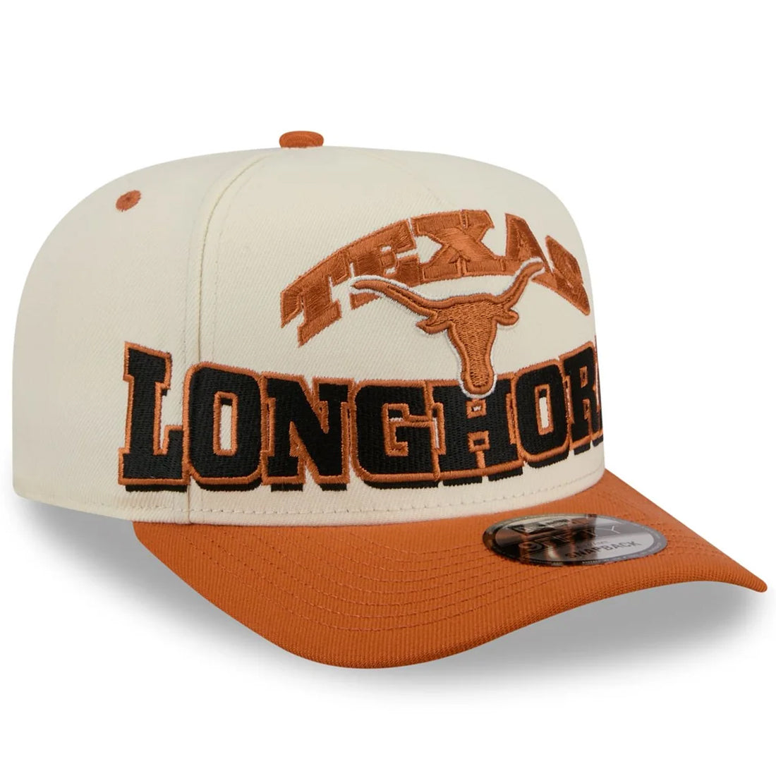 TEXAS LONGHORNS MARCH MADNESS 9FIFTY A-FRAME SNAPBACK HAT - CHROME WHITE/BURNT ORANGE