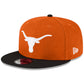 TEXAS LONGHORNS TWO-TONE EVERGREEN 9FIFTY SNAPBACK HAT - ORANGE/BLACK