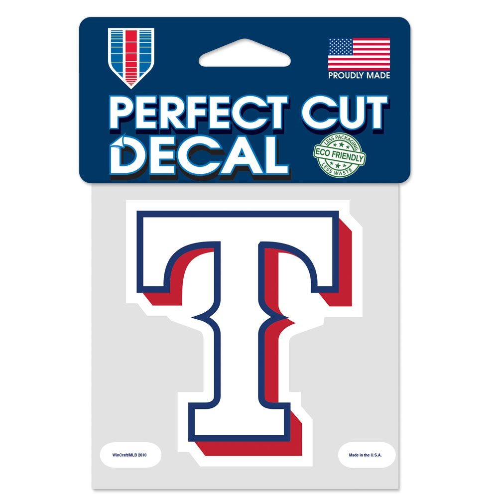 TEXAS RANGERS 4"X4" PERFECT CUT DECAL