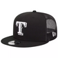 TEXAS RANGERS EVERGREEN TRUCKER 9FIFTY SNAPBACK HAT - BLACK/WHITE
