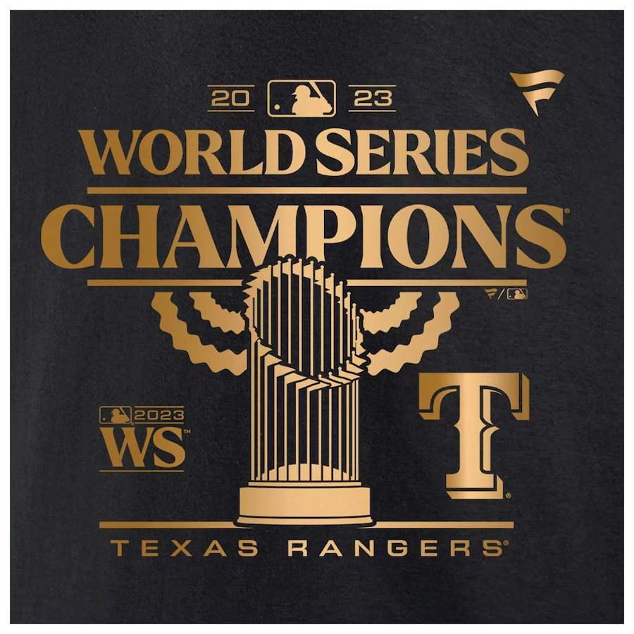 TEXAS RANGERS MEN'S 2023 WORLD SERIES CHAMPIONS PARADE T-SHIRT - BLACK