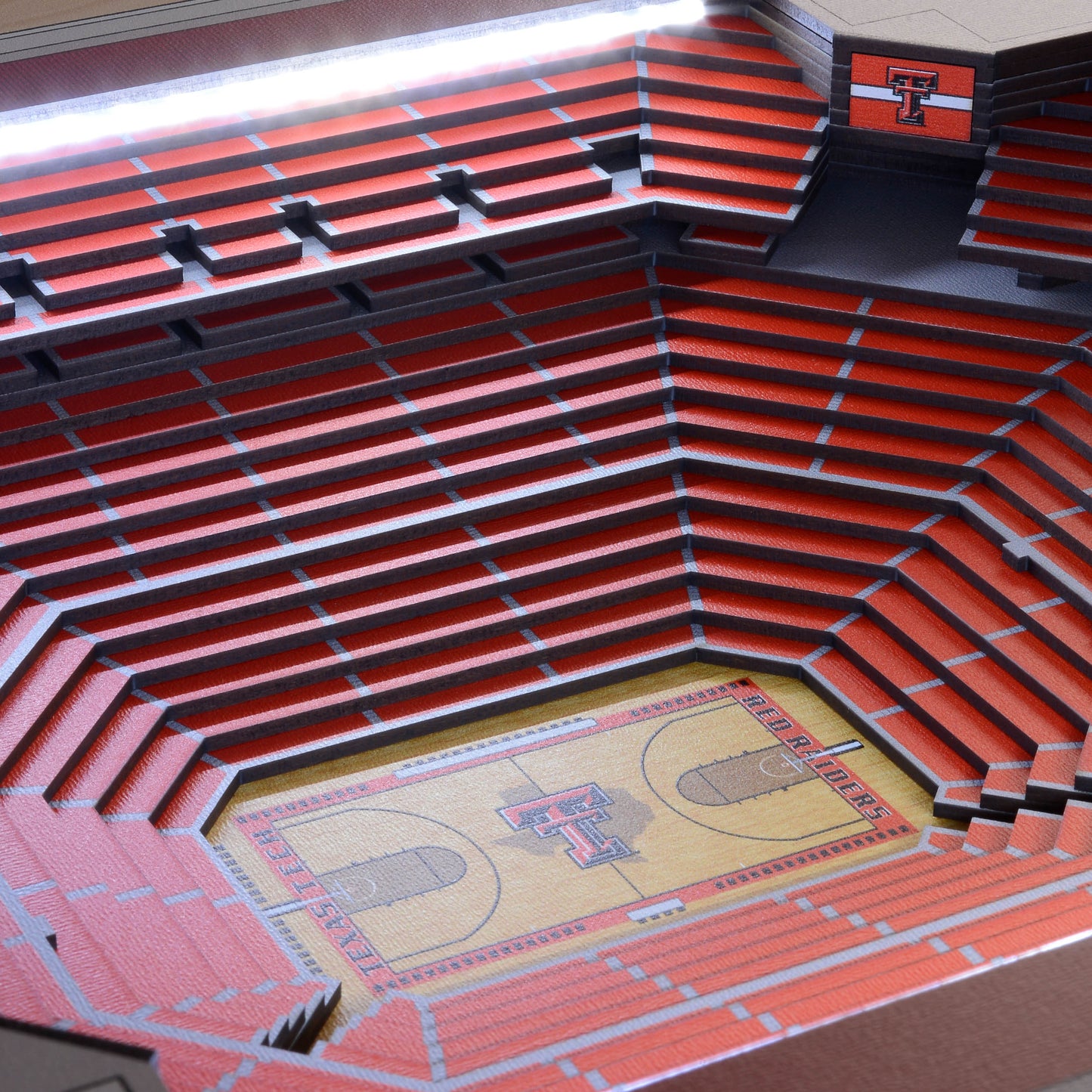 TEXAS TECH RED RAIDERS 25 LAYER 3D STADIUM LIGHTED END TABLE