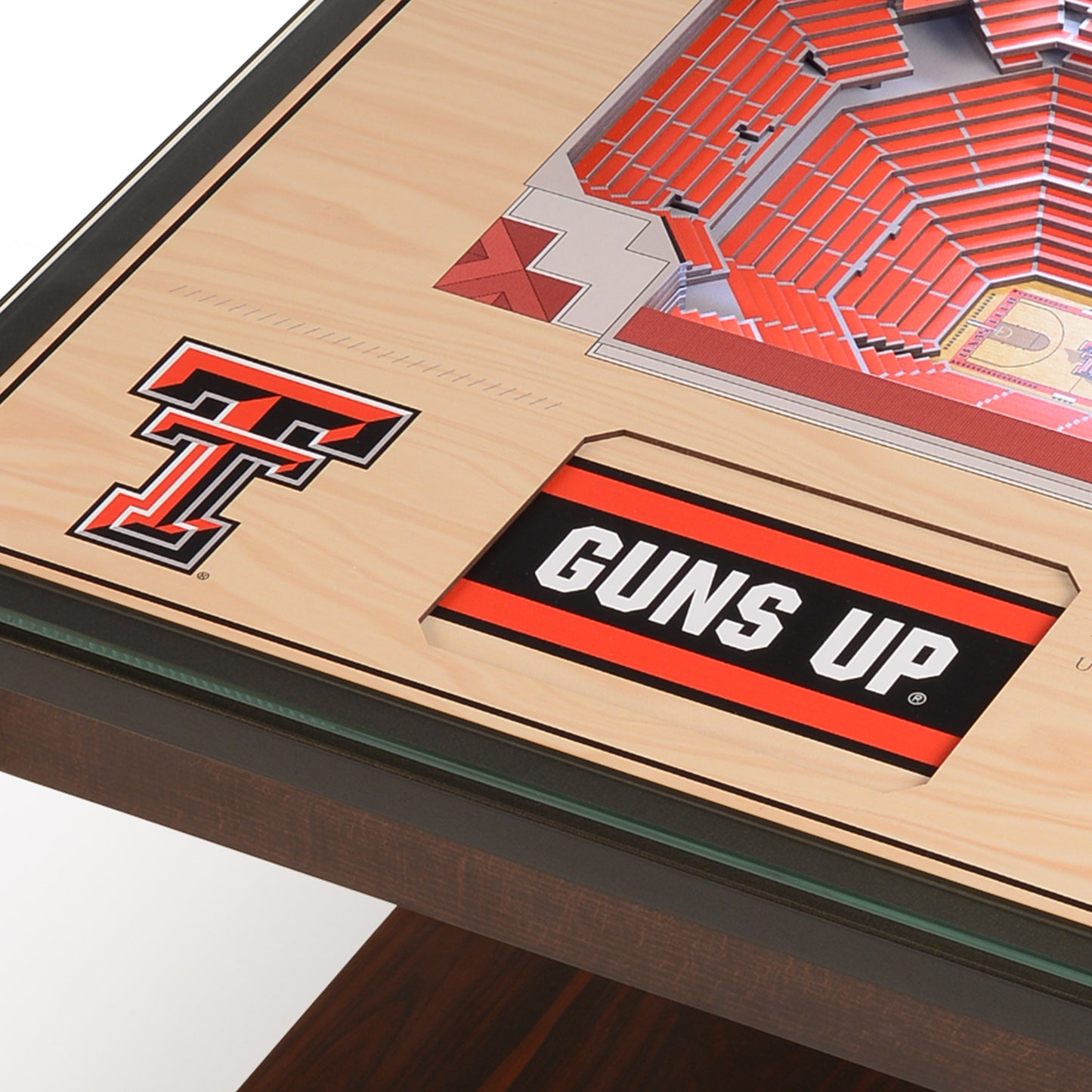 TEXAS TECH RED RAIDERS 25 LAYER 3D STADIUM LIGHTED END TABLE