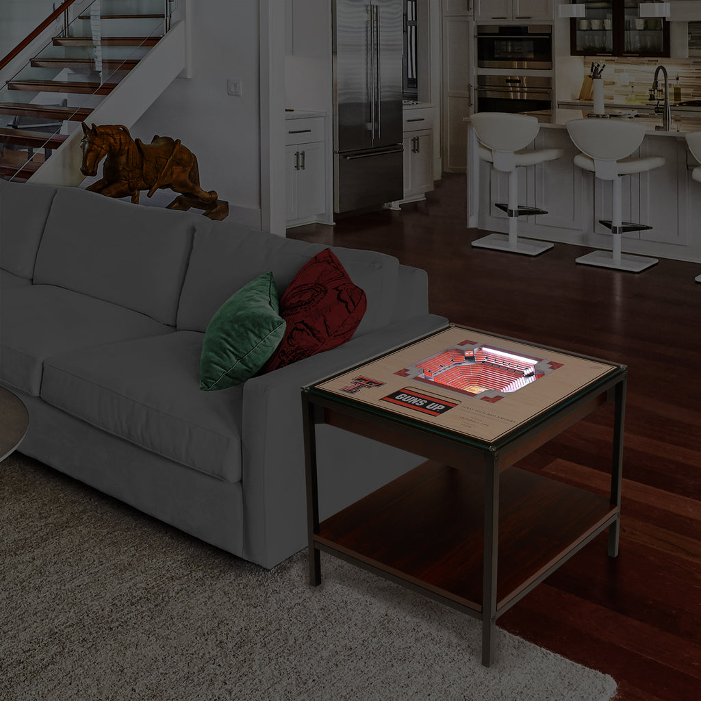 TEXAS TECH RED RAIDERS 25 LAYER 3D STADIUM LIGHTED END TABLE