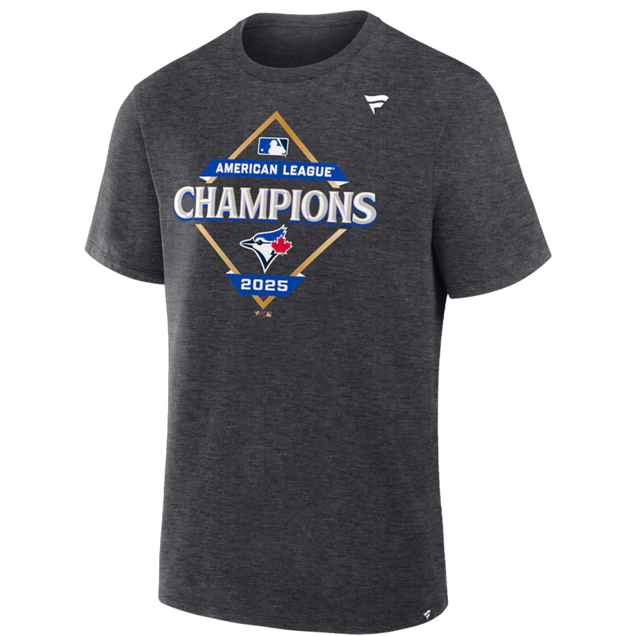 TORONTO BLUE JAYS MEN'S 2025 AMERICAN LEAGUE CHAMPIONS LOCKER ROOM T-SHIRT - GRAY