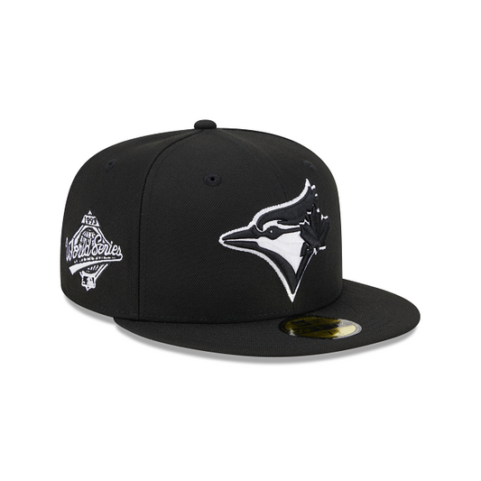 TORONTO BLUE JAYS SIDEPATCH 1993 WORLD SERIES 59FIFTY FITTED HAT - BLACK/ WHITE