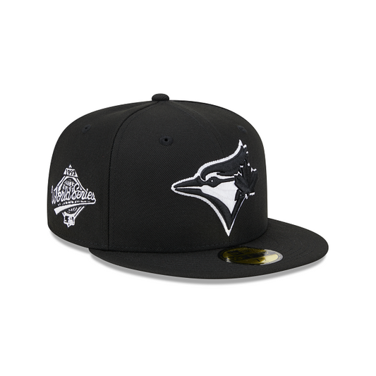 PARCHE LATERAL DE LOS TORONTO BLUE JAYS SERIE MUNDIAL 1993 GORRA AJUSTADA 59FIFTY - NEGRO/BLANCO