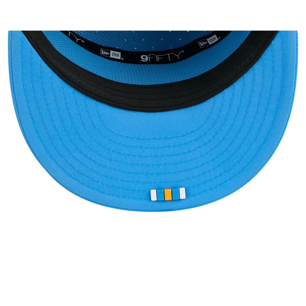 UCLA BRUINS 2025 SIDELINE SPLIT PANEL 9FIFTY SNAPBACK HAT - POWDER BLUE